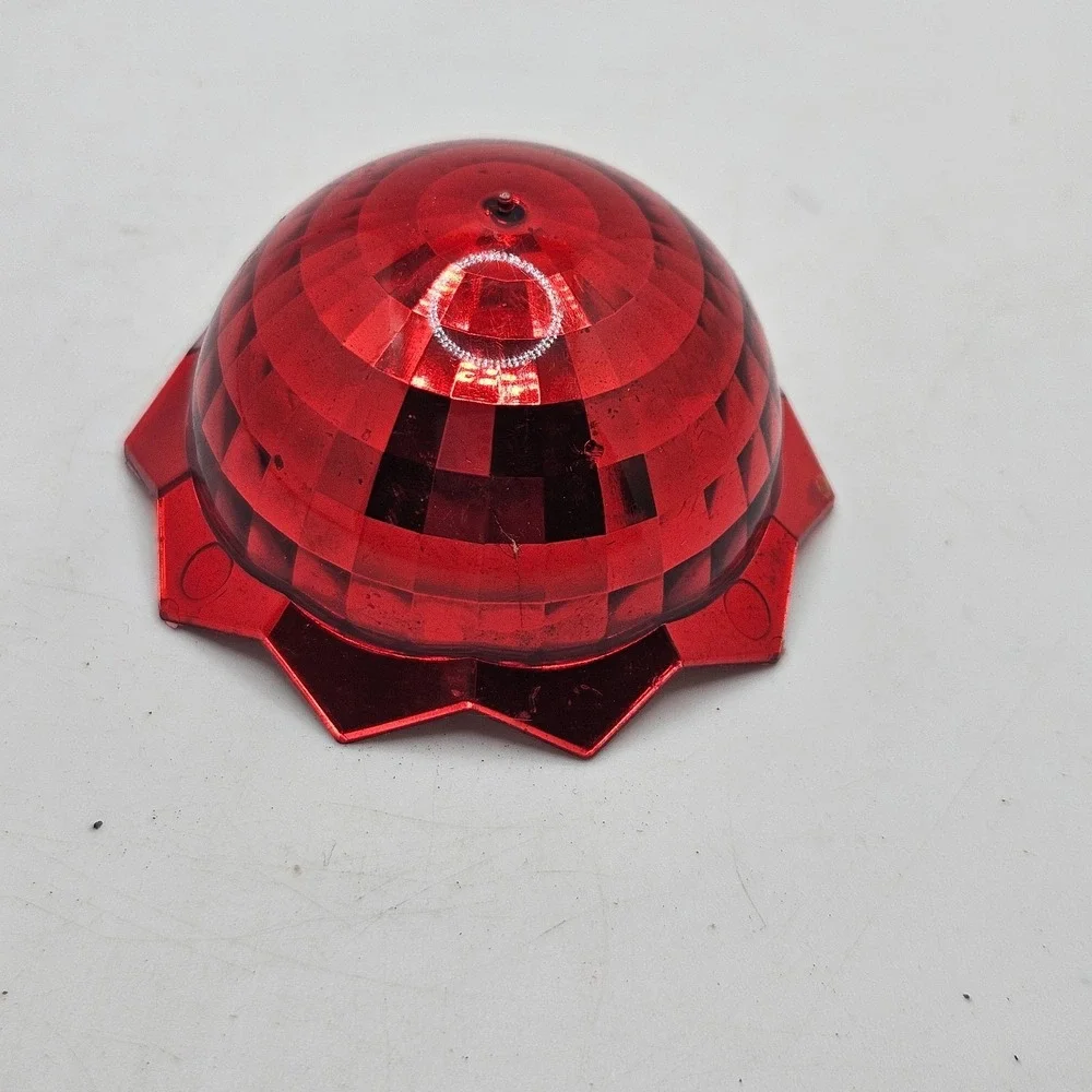 Vintage Red Plastic Diorama Christmas Ornament‎ Elf Tree Lantern